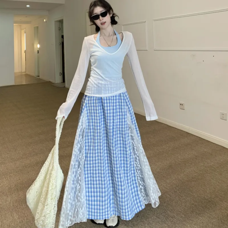 XIANSINIAO Two Piece Skirt Sets Women's-5