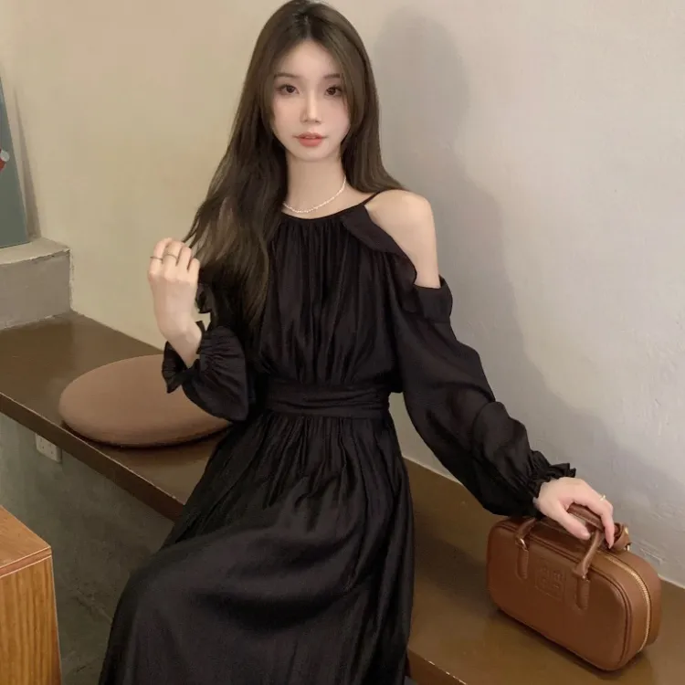 XIANSINIAO Long Sleeved Dress Women's-2