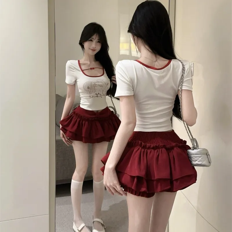 XIANSINIAO Two Piece Skirt Sets Women's-11