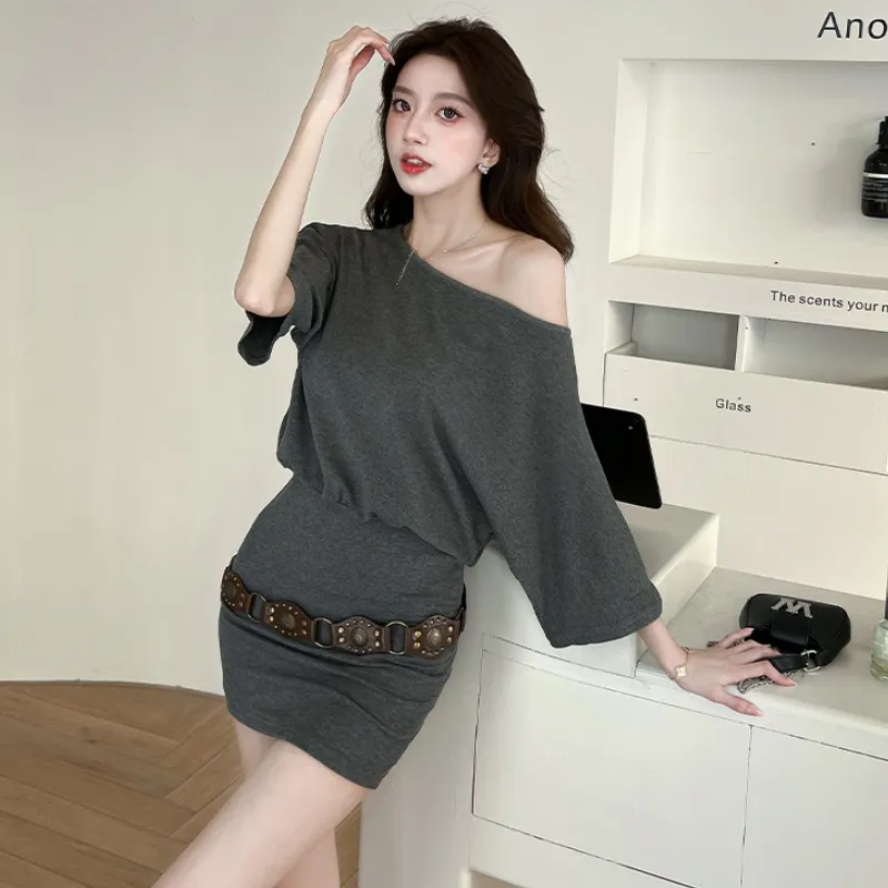 XIANSINIAO Short Sleeved Dress Women's-1