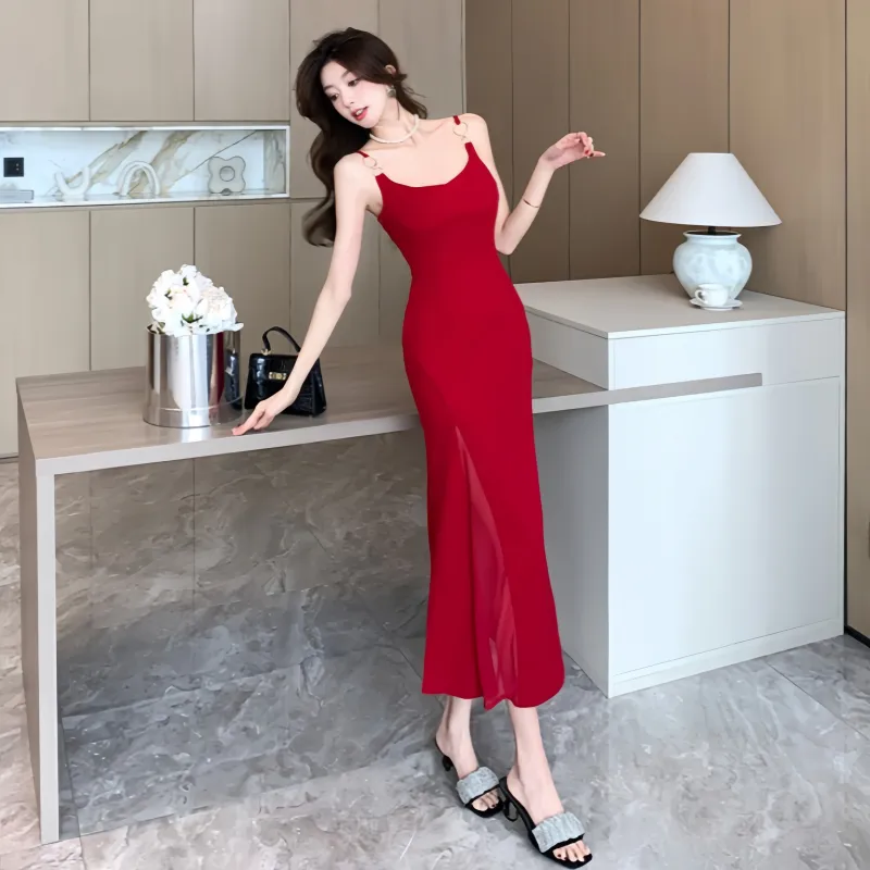 XIANSINIAO Slip Dresses Women's-4