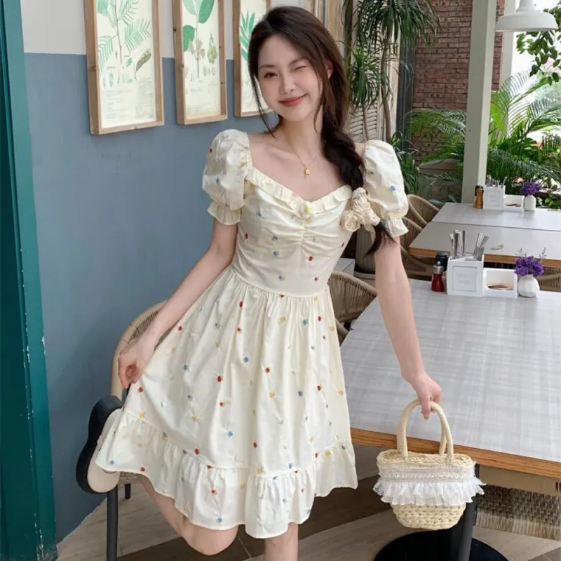 XIANSINIAO Short Sleeved Dress Women's-4