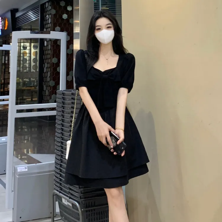 XIANSINIAO Short Sleeved Dress Women's-4