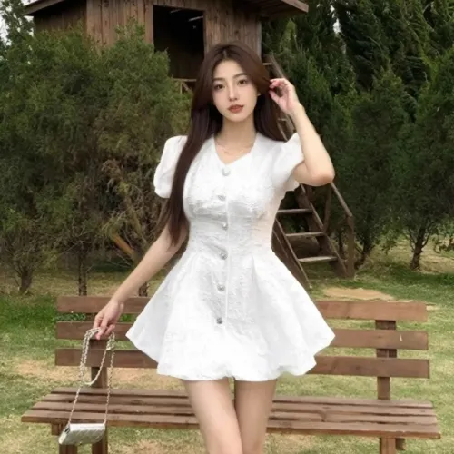 XIANSINIAO Short Sleeved Dress Women's