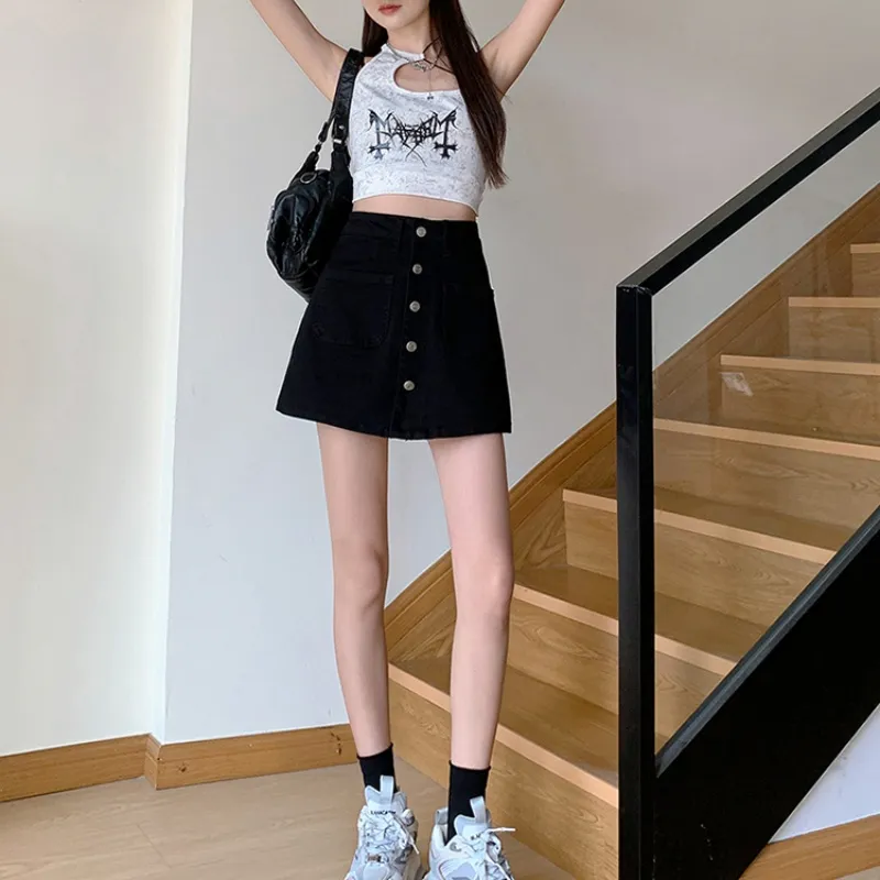 XIANSINIAO Denim Short Skirts Women's-9