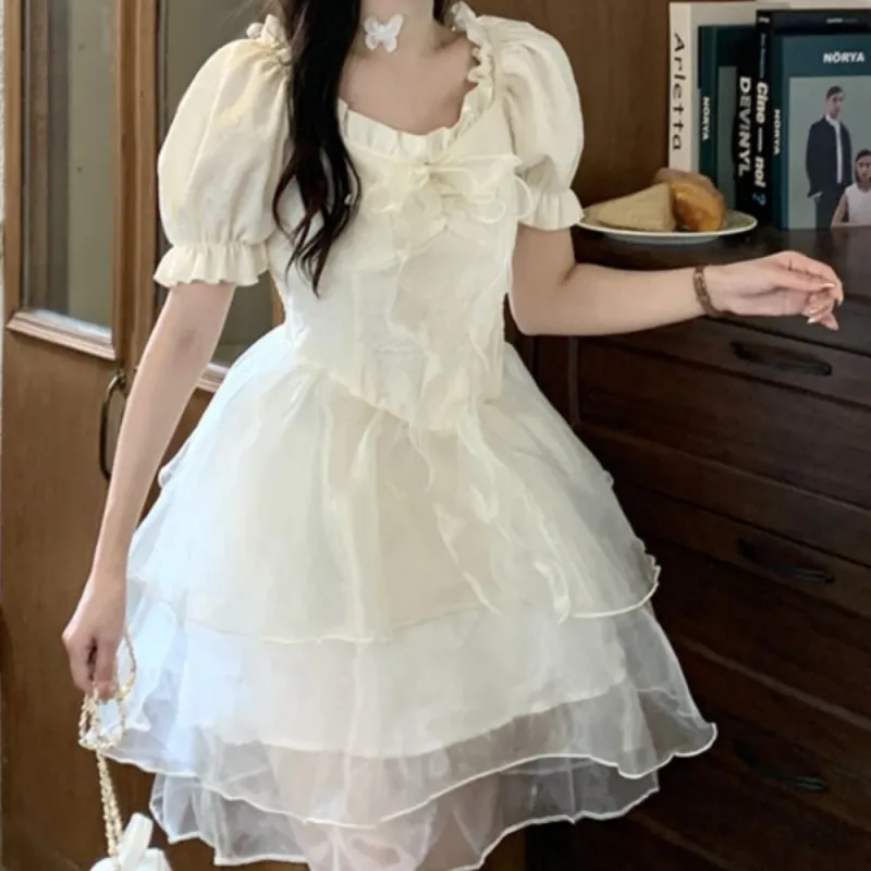 XIANSINIAO Short Sleeved Dress Women's-2