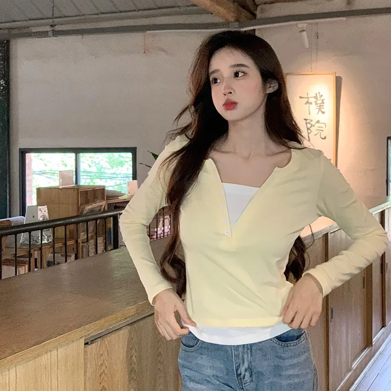 XIANSINIAO T Shirt Women's Yellow-2