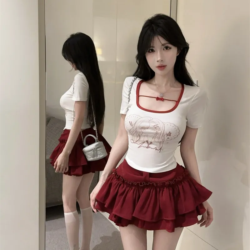 XIANSINIAO Two Piece Skirt Sets Women's-4