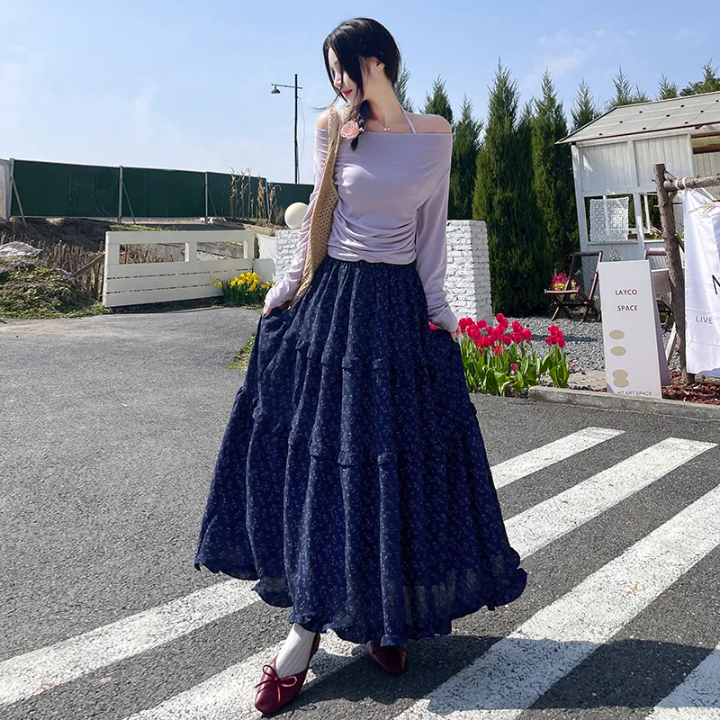XIANSINIAO Casual Long Skirt Women's-5