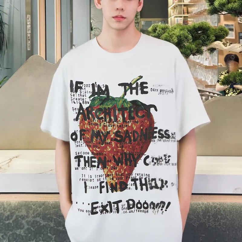 Regular Fashion Individual T Shirt Unisex Pure White Color-7