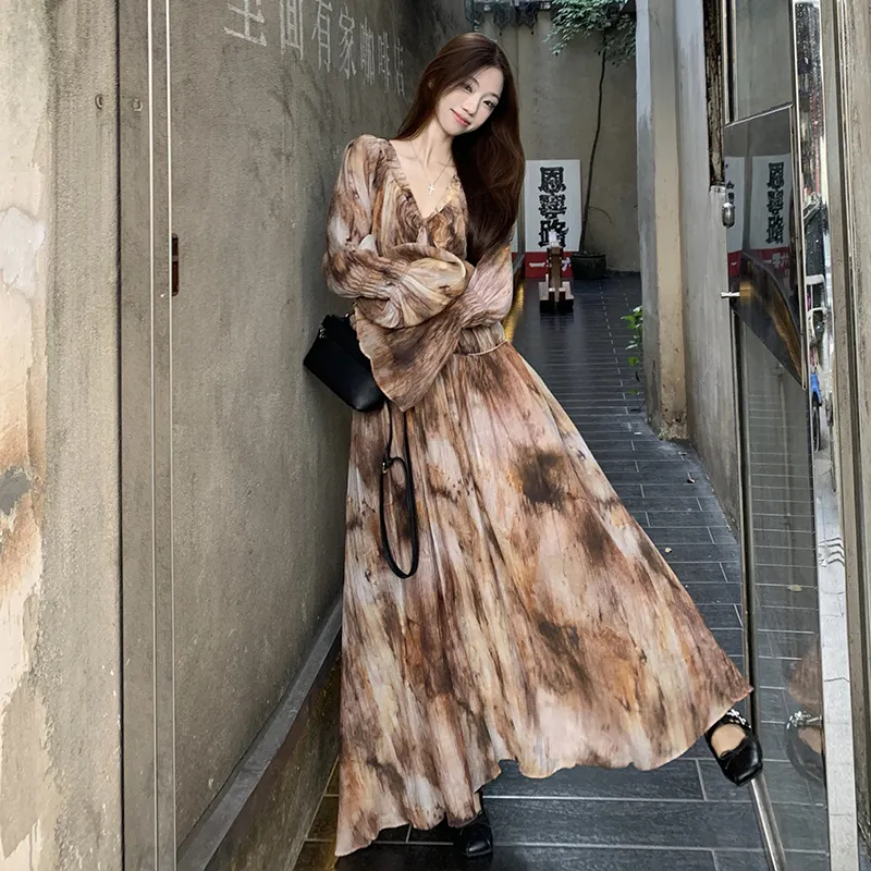 XIANSINIAO Long Sleeved Dress Women's-3