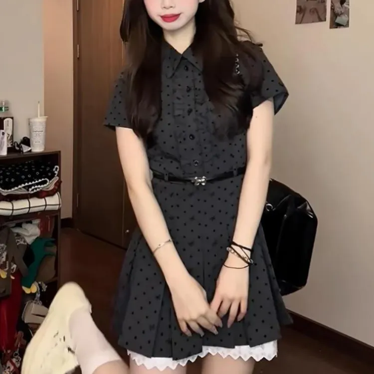 XIANSINIAO Short Sleeved Dress Women's-1