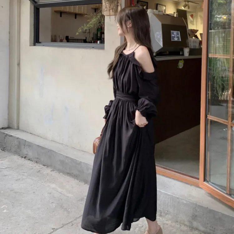 XIANSINIAO Long Sleeved Dress Women's-4