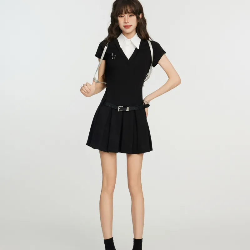 XIANSINIAO Short Sleeved Dress Women's-4