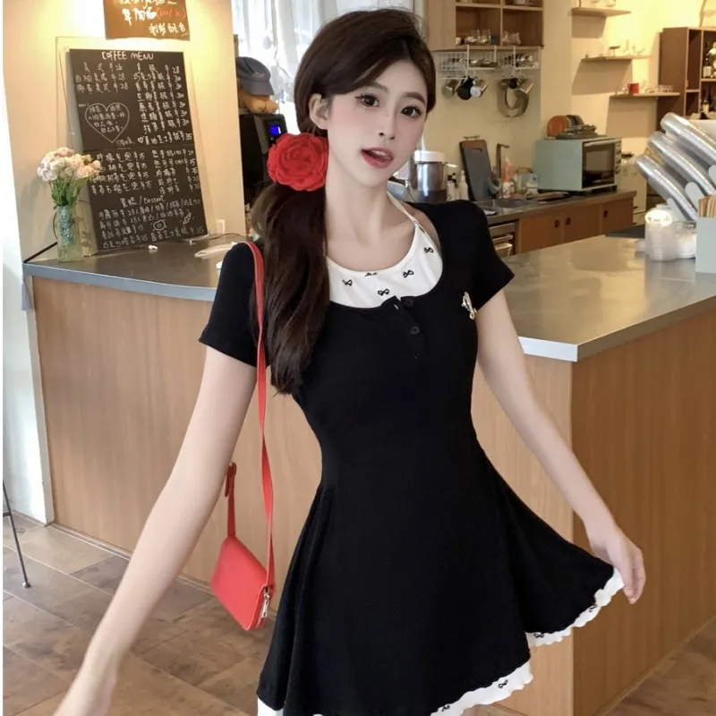 XIANSINIAO Short Sleeved Dress Women's-1