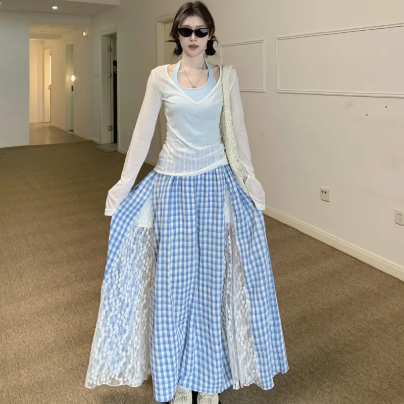 XIANSINIAO Two Piece Skirt Sets Women's-1