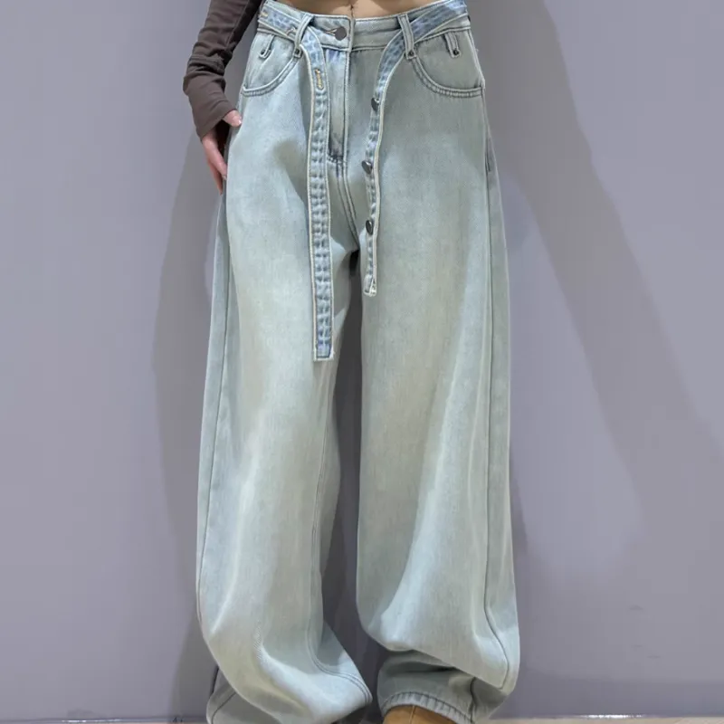 XIANSINIAO Jeans Women's Light Blue-4