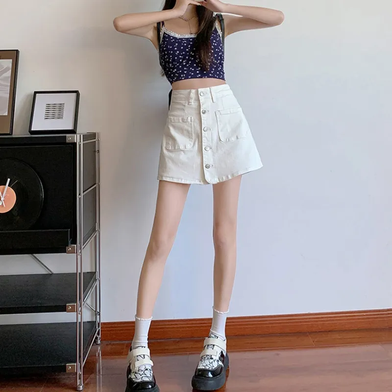 XIANSINIAO Denim Short Skirts Women's-14