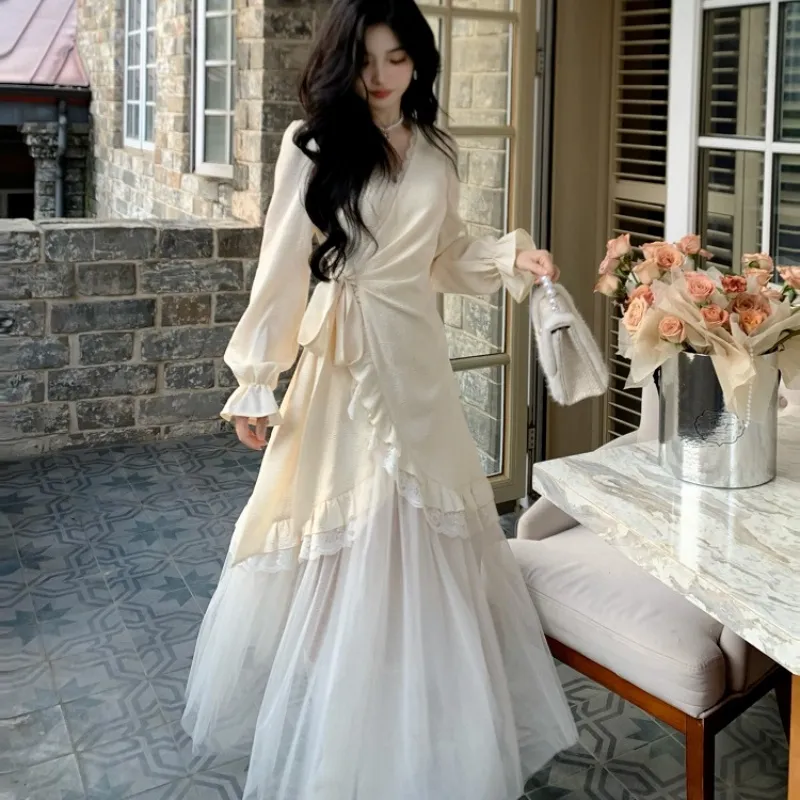 XIANSINIAO Long Sleeved Dress Women's-2
