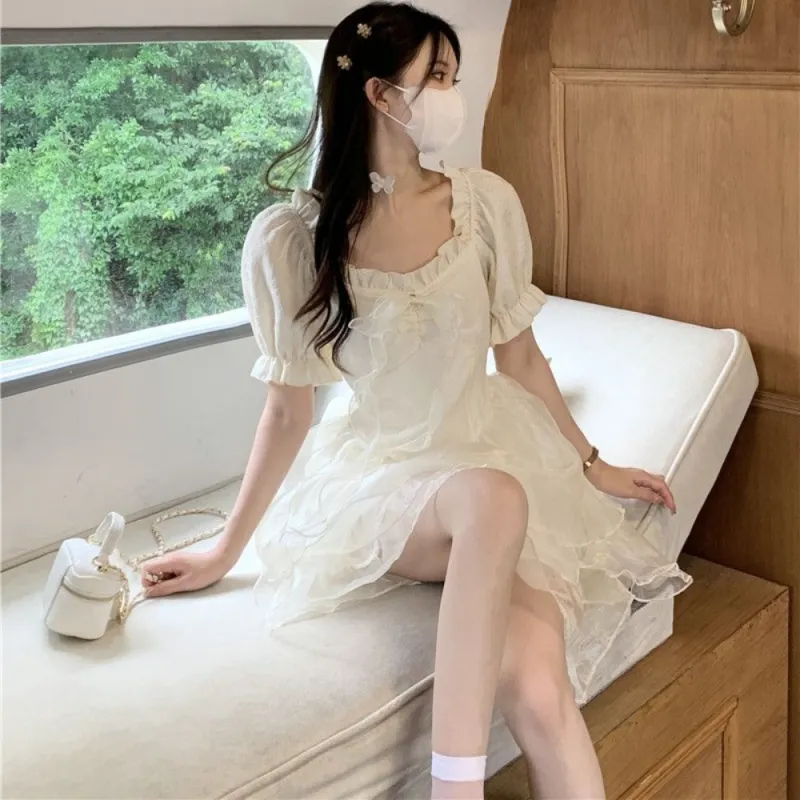 XIANSINIAO Short Sleeved Dress Women's-5