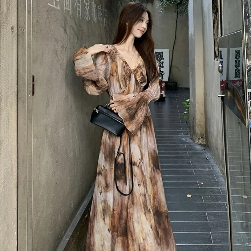 XIANSINIAO Long Sleeved Dress Women's-4