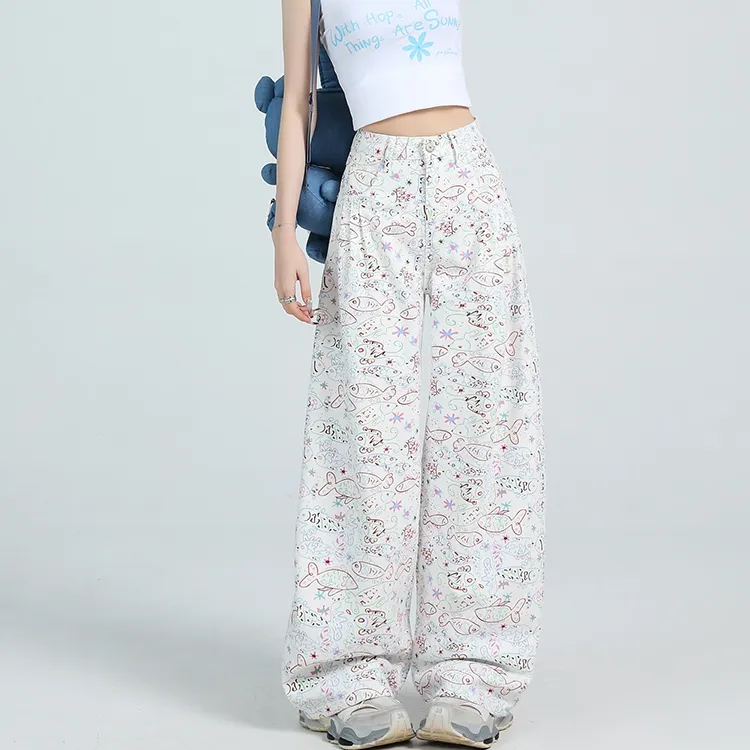 XIANSINIAO Jeans Women's White-4