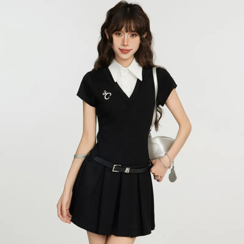 XIANSINIAO Short Sleeved Dress Women's-1