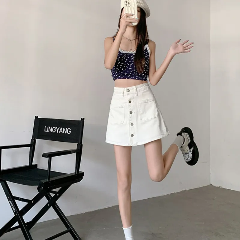 XIANSINIAO Denim Short Skirts Women's-13