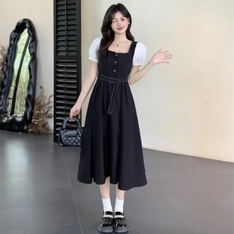 XIANSINIAO Short Sleeved Dress Women's-3