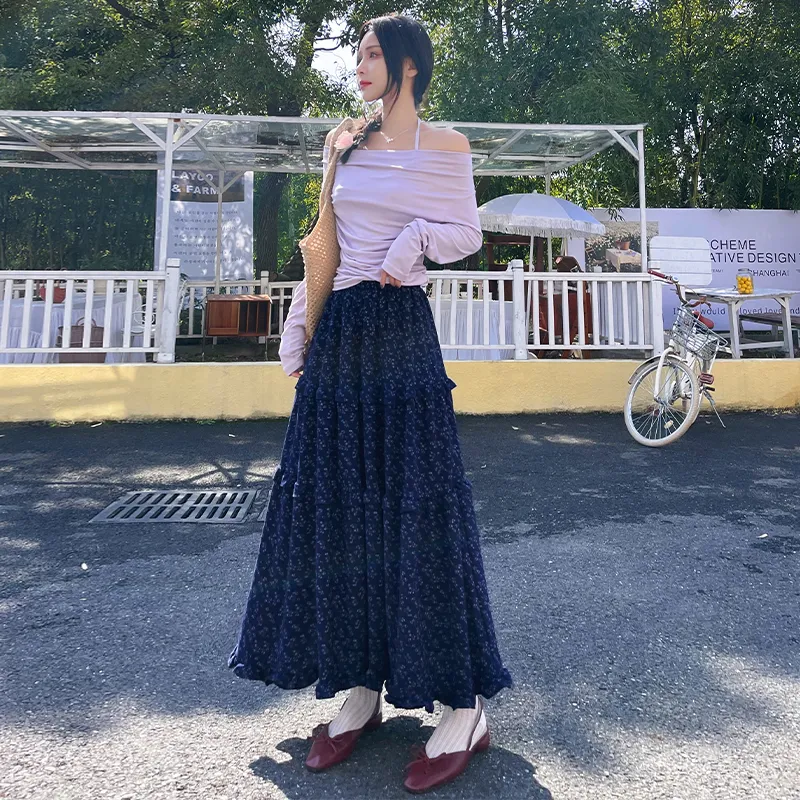 XIANSINIAO Casual Long Skirt Women's-4