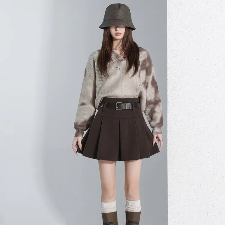 XIANSINIAO Casual Short Skirts Loose Fit Women's-3