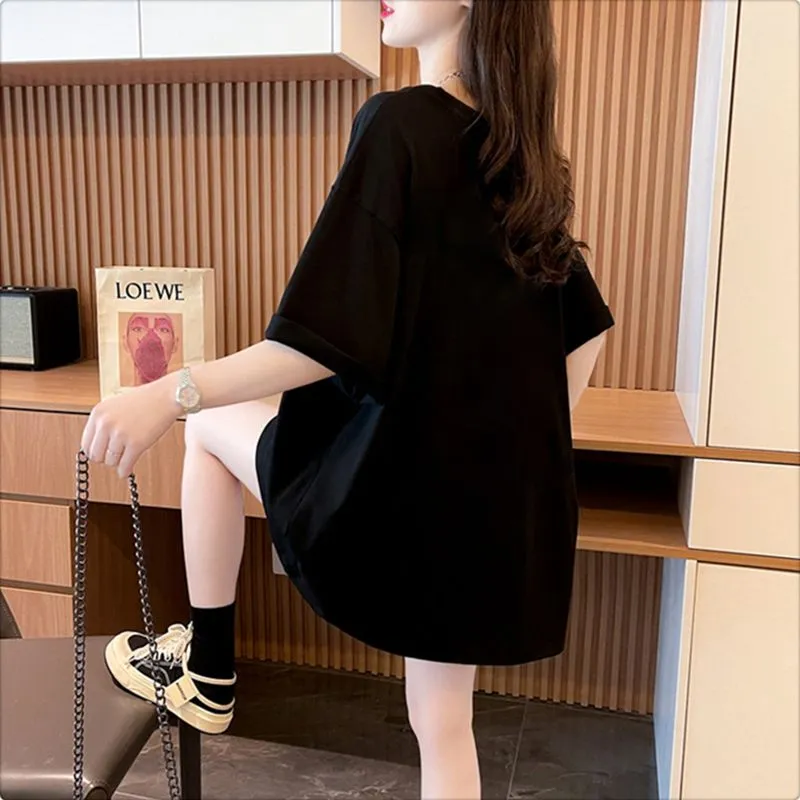 XIANSINIAO Drop Shoulder Sleeve T Shirt Women's-5