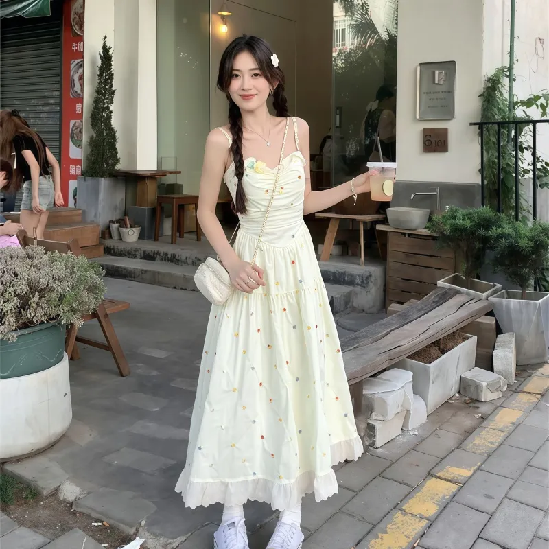XIANSINIAO Summer Slip Dress Women's Skirt+Shawl[Set]Long Skirt+Shawl[Set]-3