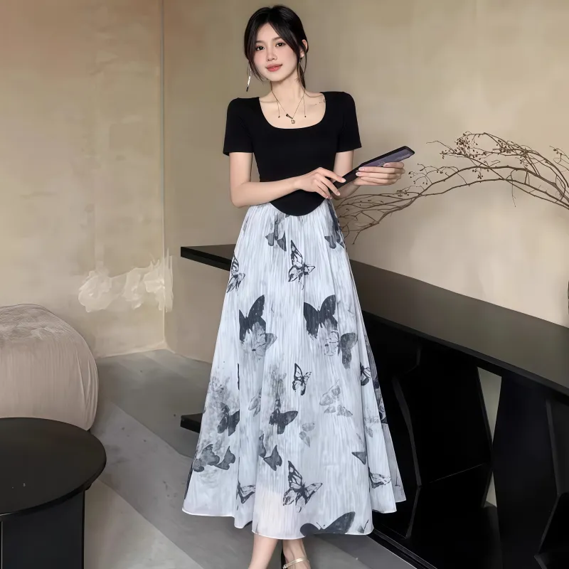 XIANSINIAO Short Sleeved Dress Women's-3