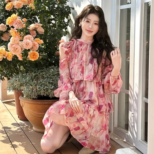 XIANSINIAO Long Sleeved Dress Women's