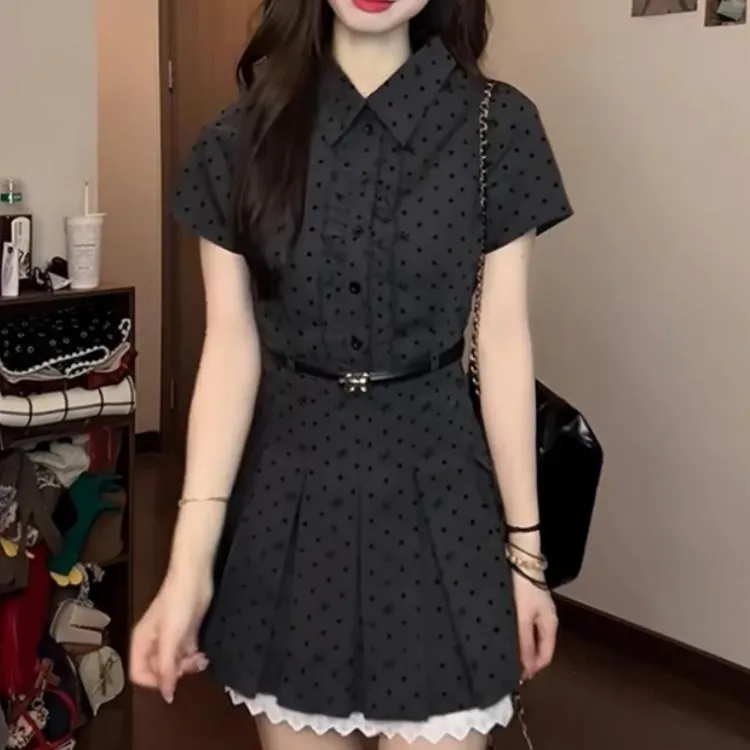 XIANSINIAO Short Sleeved Dress Women's-3