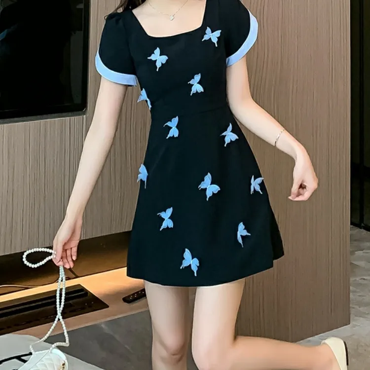 XIANSINIAO Short Sleeved Dress Women's-3