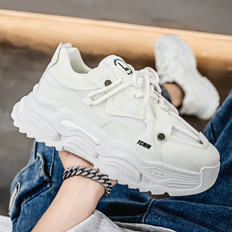 FCMM Anti Slip And Wear Resistant Height Increasing Low Top Chunky Sneakers Men's-1
