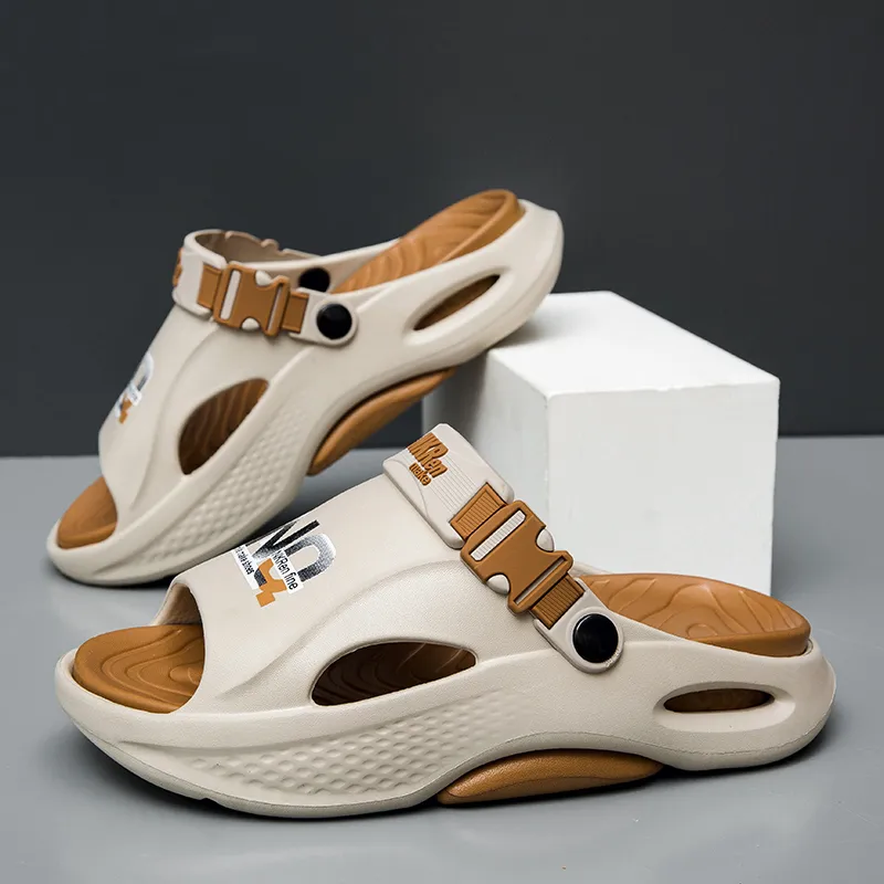 FCMM Beach Sandals Men Black Orange/Khaki/White Blue/Matcha Green-7