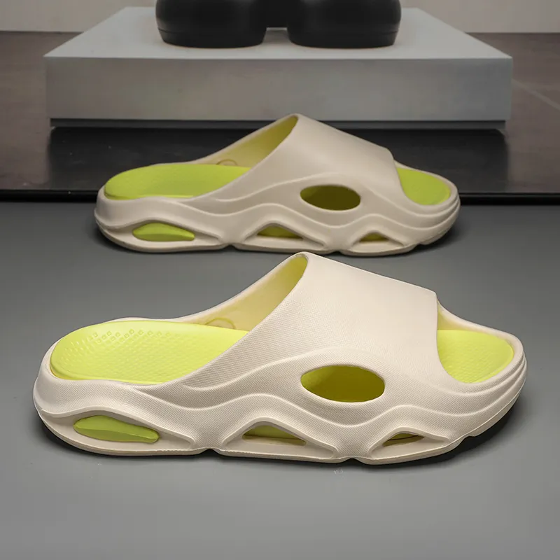 FCMM Slide Slippers Men White Green/Black Orange/Beige Brown-2