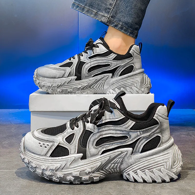 FCMM Cushioned Slip-Resistant Abrasion-Resistant Low-Top Chunky Sneakers Men's-1