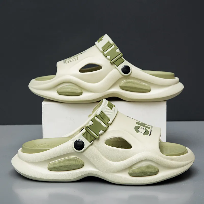 FCMM Beach Sandals Men Khaki/White Blue/Black Orange/Matcha Green-13