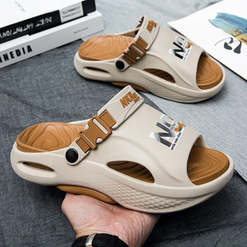 FCMM Beach Sandals Men Black Orange/Khaki/White Blue/Matcha Green-6