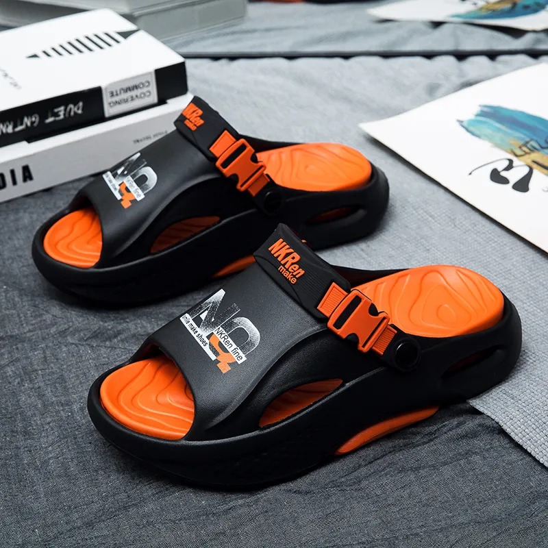 FCMM Beach Sandals Men Black Orange/Khaki/White Blue/Matcha Green-10