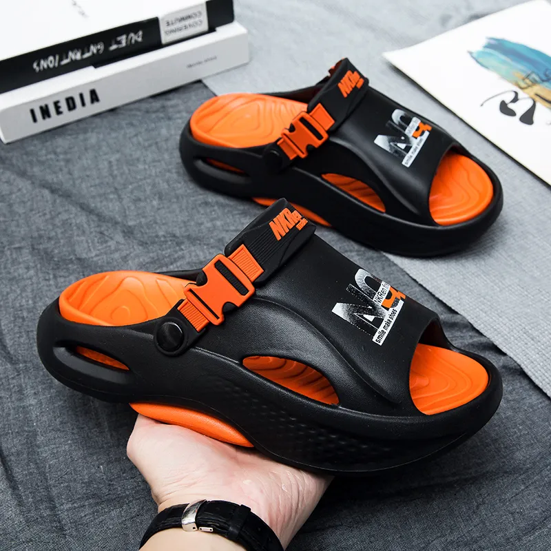 FCMM Beach Sandals Men Black Orange/Khaki/White Blue/Matcha Green-11