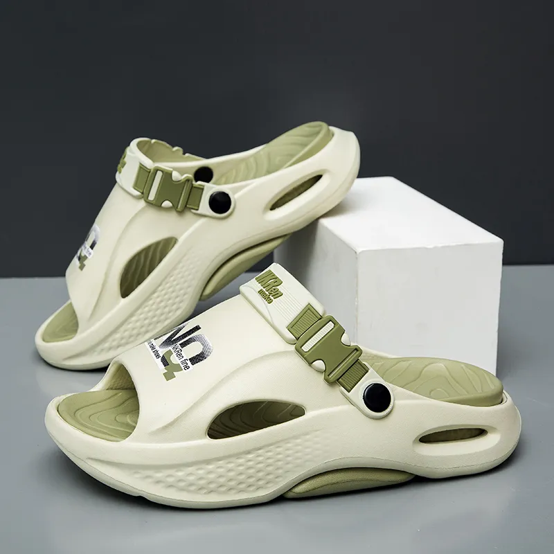 FCMM Beach Sandals Men Black Orange/Khaki/White Blue/Matcha Green-15