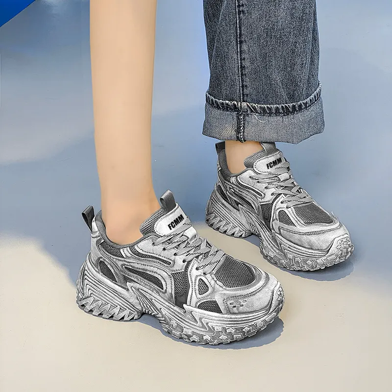 FCMM Cushioned Slip-Resistant Abrasion-Resistant Low-Top Chunky Sneakers Men's-7