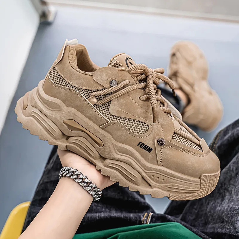 FCMM Anti Slip And Wear Resistant Height Increasing Low Top Chunky Sneakers Men's-9