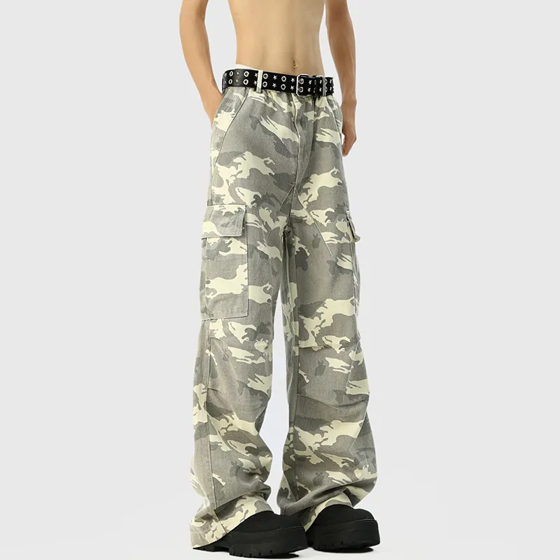 TESTUNG Casual Pants Unisex Gray-15