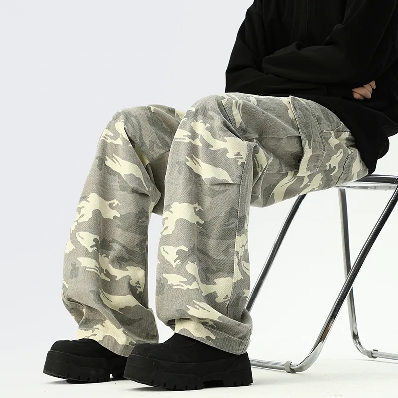TESTUNG Casual Pants Unisex Gray-16
